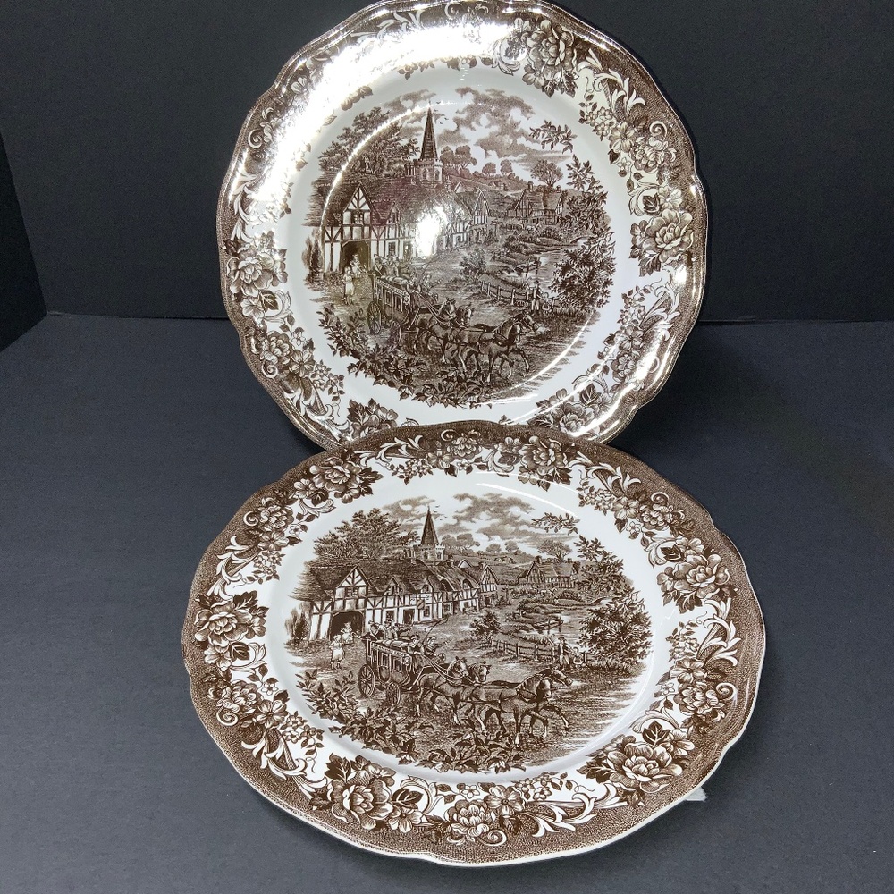 J & G Meakin Set of 2 Royal Staffordshire Stratford Stage 10.5 In Dinner Plates
